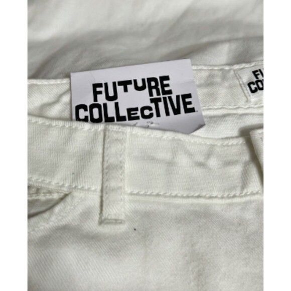 Future Collective with Alanis Noelle Cut Out Waist Straight Leg Jeans White 4 - Picture 3 of 9